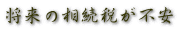 将来の相続税が不安